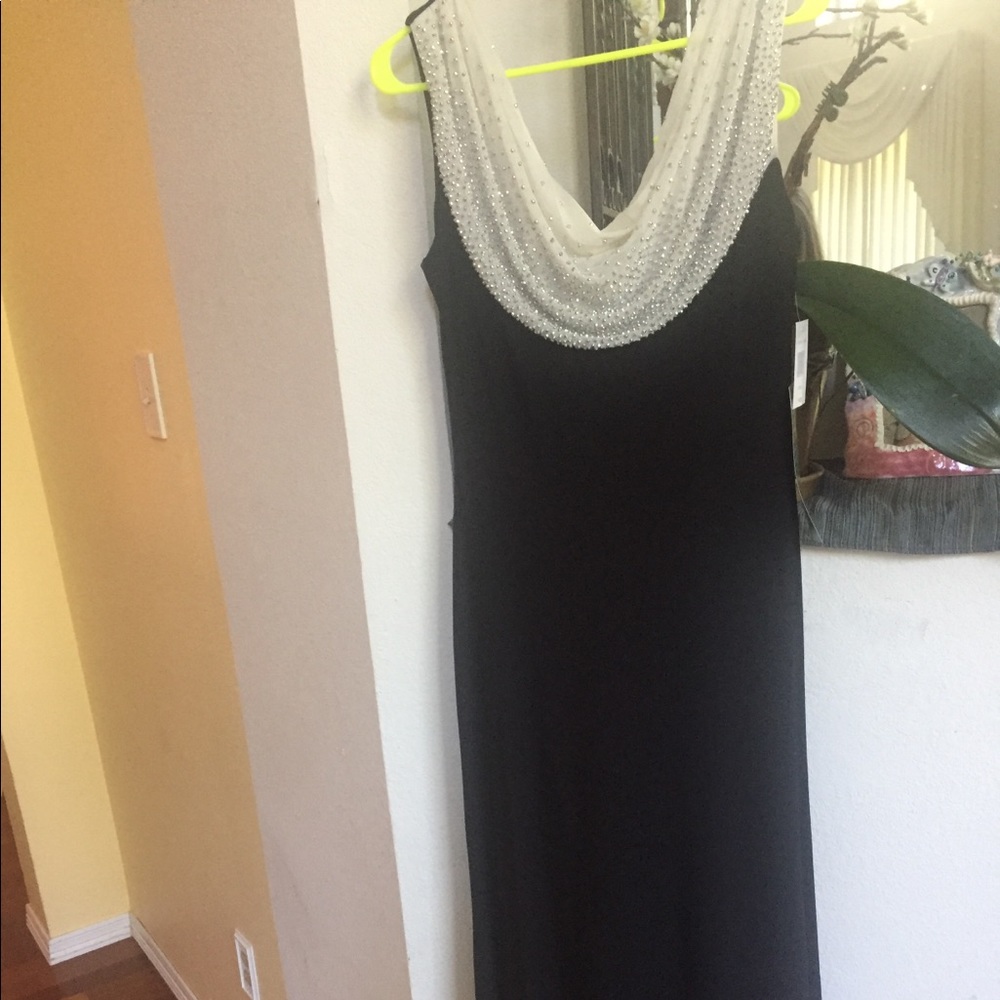 Black beaded formal dress